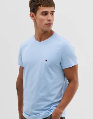 Tommy Hilfiger Tommy Hilfiger t-shirt with pique icon flag logo in pastel blue