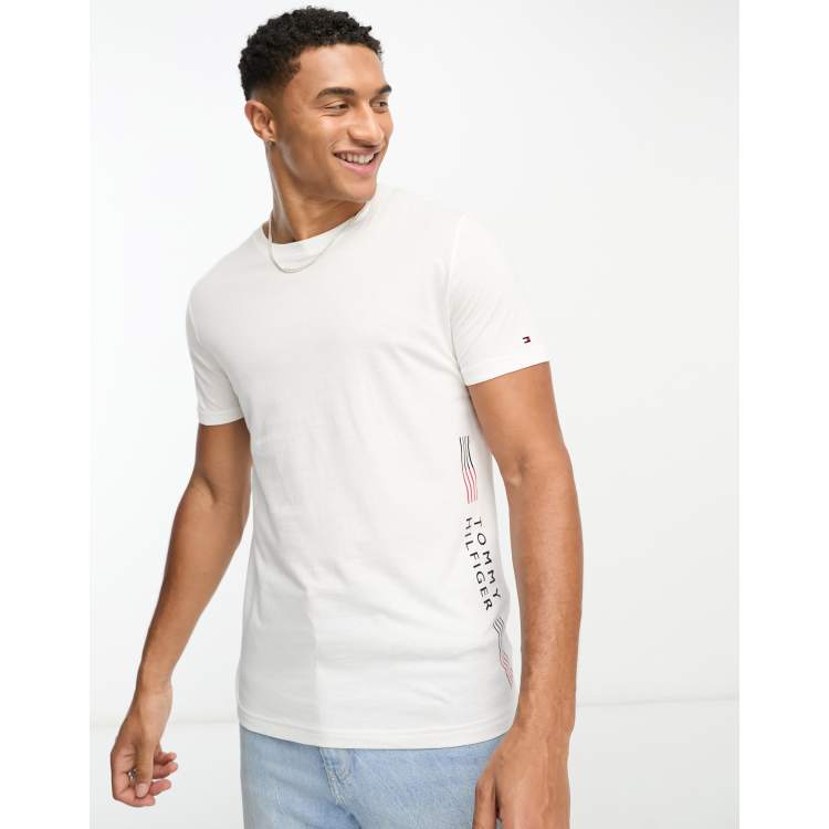 bag Calamity skyskraber Tommy Hilfiger t-shirt with side print in white | ASOS