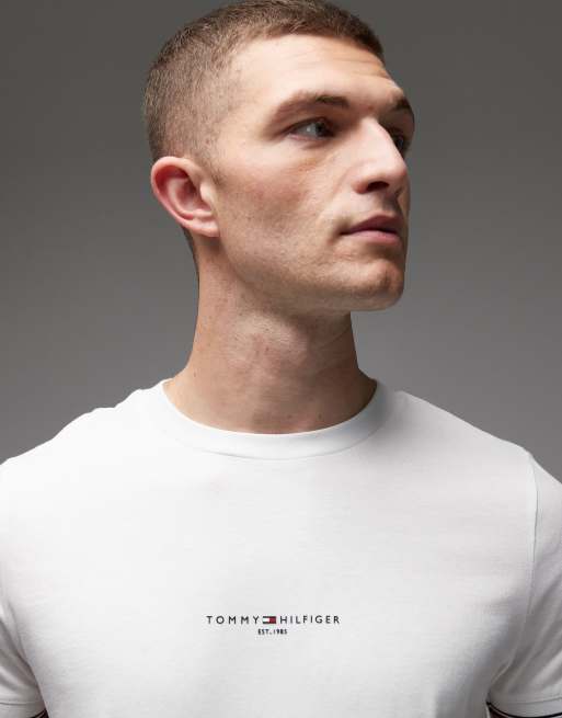 Tommy Hilfiger - T-shirts met een gekleurd randje en logo in wit, 5 van 5