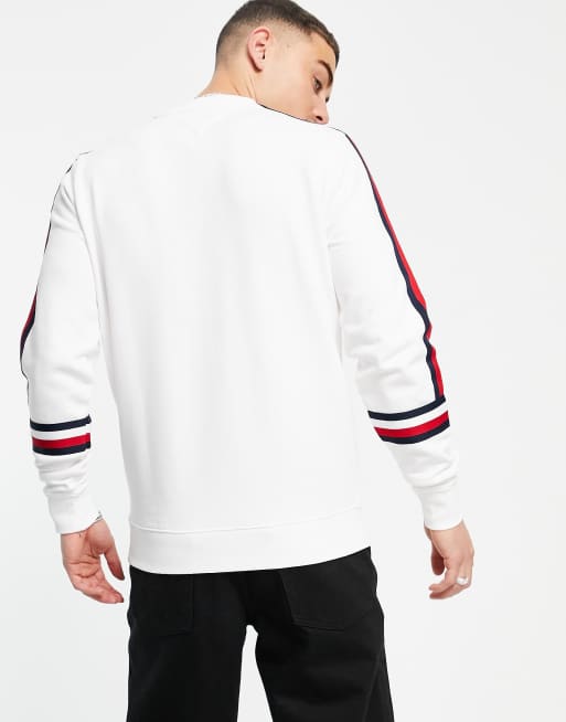 Tommy hilfiger tape sweatshirt white new arrivals