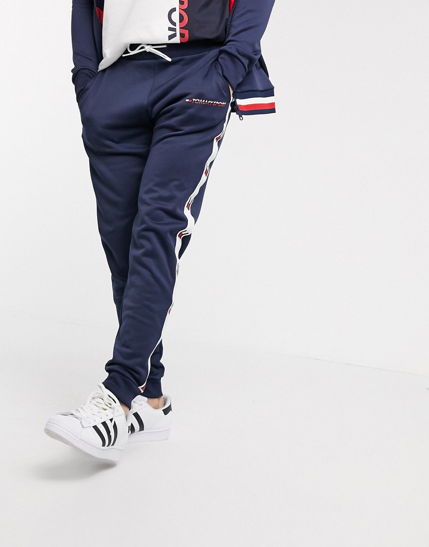 Tommy Hilfiger taped cuffed sweatpants-Navy