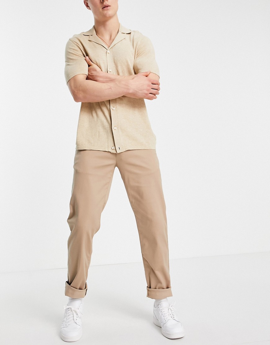 Tommy Hilfiger tapered tech stretch twill flex trousers-Neutral
