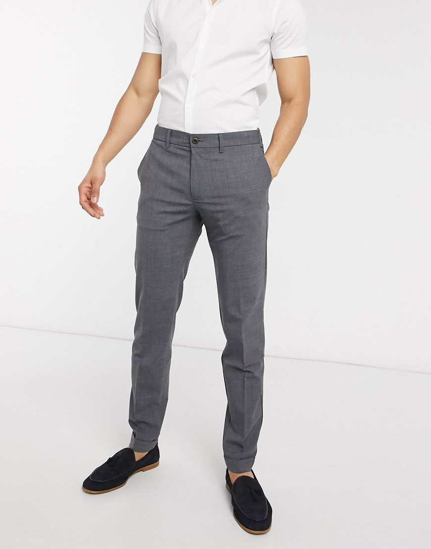 Tommy Hilfiger tapered wool trousers-Grey