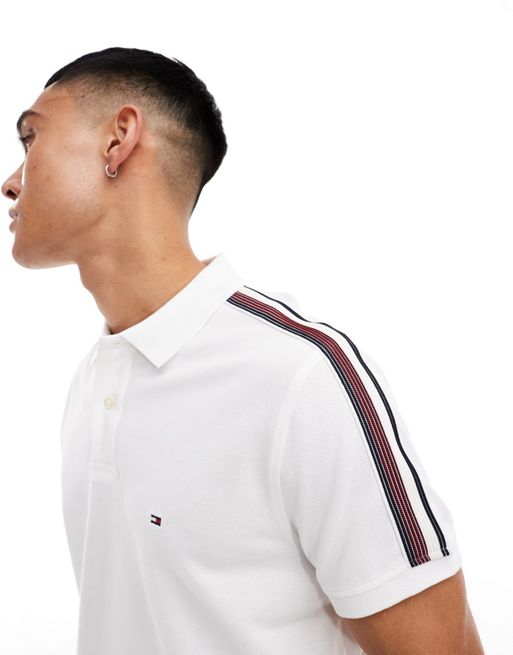 Tommy Hilfiger taping polo shirt in white