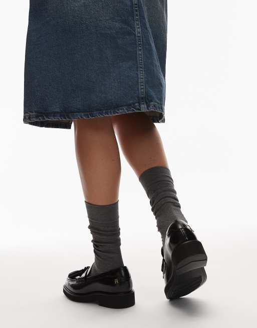 Tommy Hilfiger tassel leather loafers in black, 2 of 4