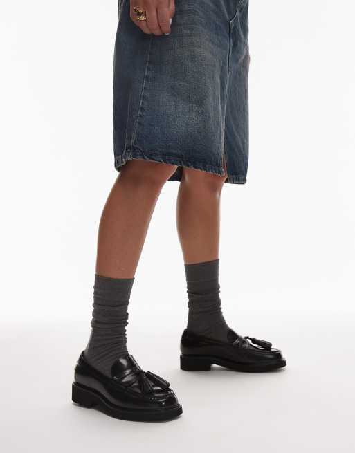 トミーヒルフィガー　タッセルローファー Tommy Hilfiger tassel leather loafers in black | ASOS