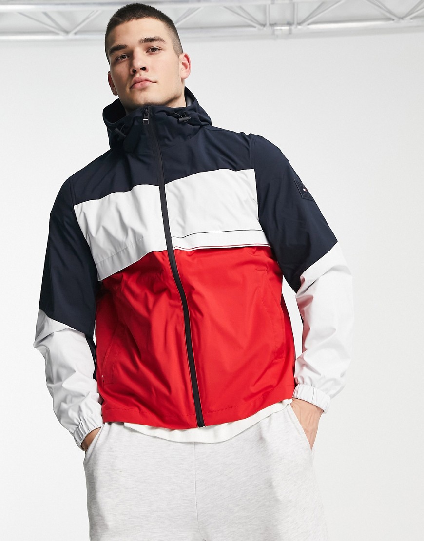 Tommy Hilfiger tech global color block hooded jacket in multi