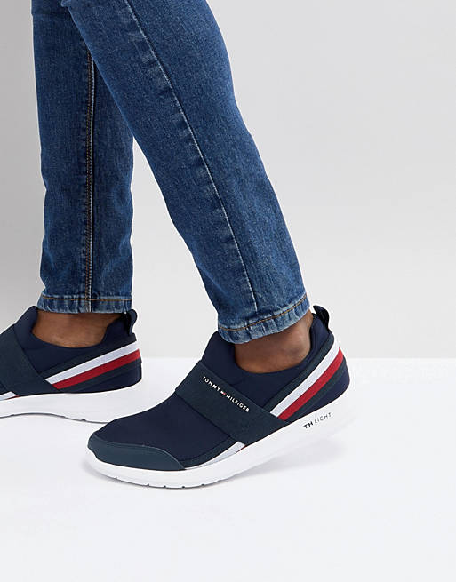 Tommy Hilfiger Technical Icon Stripe Elastic Slip On Sneakers in Navy ...