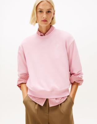 Tommy Hilfiger - Terry-Sweatshirt in Hellrosa mit Logostickerei