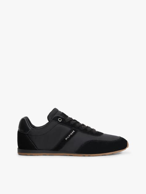Tommy Hilfiger Textile low profile trainers in black - view 1