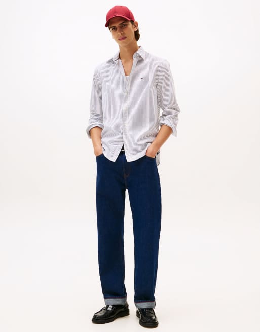 Tommy Hilfiger - Th Flex - Chemise classique à fines rayures - Blanc