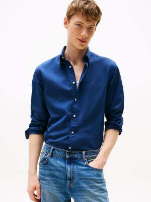 Tommy Hilfiger - Th Flex - Chemise classique en popeline - Bleu foncé