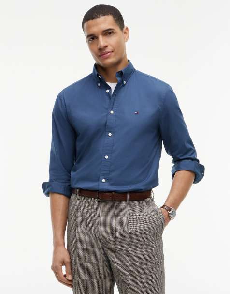 Tommy Hilfiger - Th Flex - Chemise classique en popeline - Bleu foncé - view 1