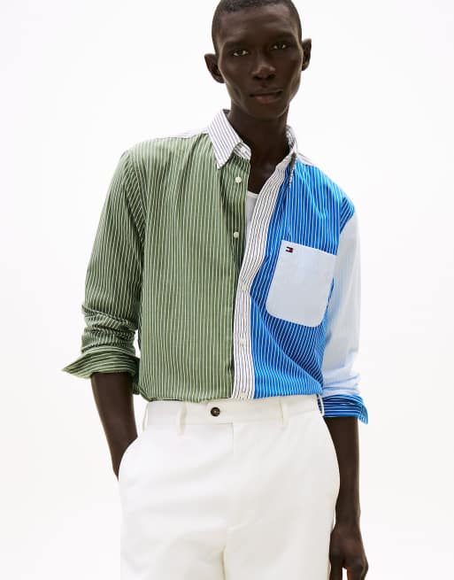 Tommy Hilfiger Th flex colour-blocked relaxed fit shirt in multi