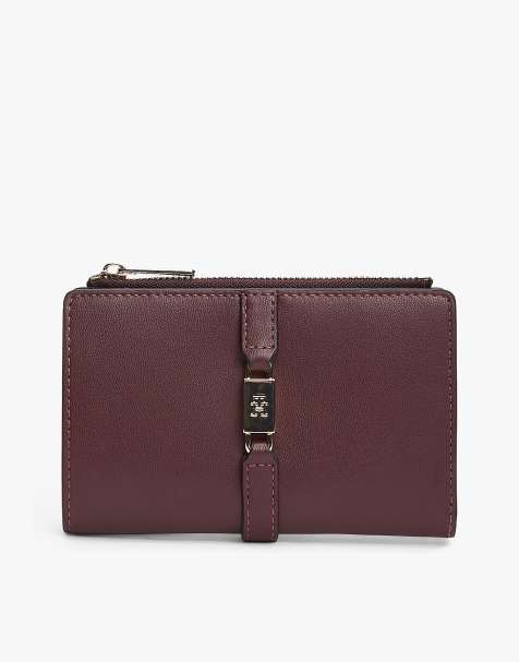 Tommy Hilfiger Th monogram bifold wallet in dark purple - view 1