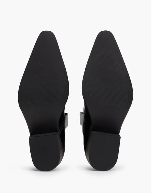 Tommy Hilfiger Th monogram leather cowboy boots in black, 5 of 7