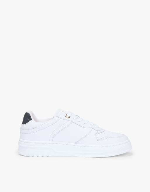 Tommy Hilfiger Th monogram leather cupsole trainers in white