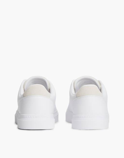 Tommy Hilfiger TH Monogram Leder-Sneaker mit Cupsole in Weiß/Cremeweiß, 4 von 7