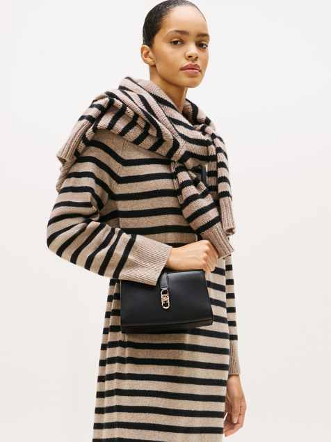 Tommy Hilfiger Th monogram plaque crossbody bag in black - view 1