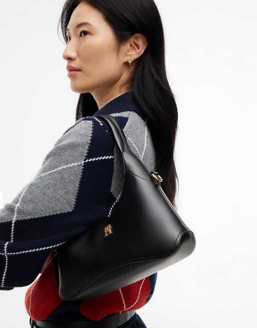 Tommy Hilfiger Th monogram plaque crossbody bag in black, 2 of 5