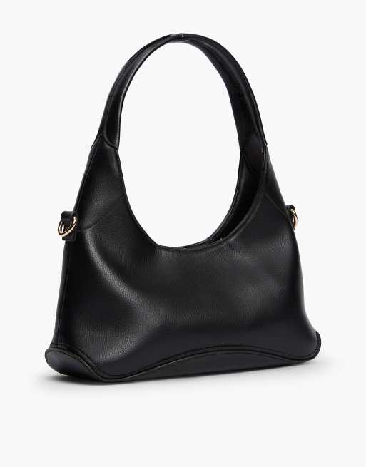 Tommy Hilfiger Th monogram plaque crossbody bag in black, 3 of 5