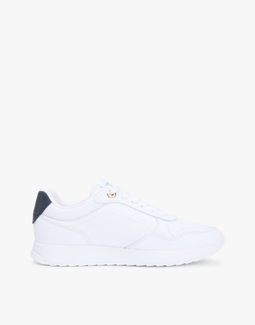 Tommy Hilfiger Th monogram plaque leather trainers in white