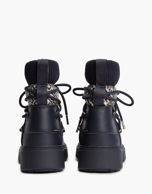 Tommy Hilfiger Th monogram water resistant snow boots in dark blue, 4 of 7