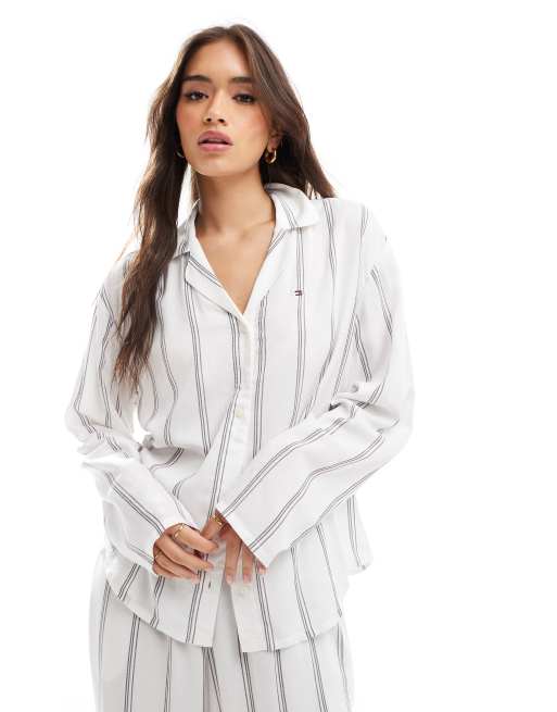 Tommy Hilfiger - TH Original - Chemise de pyjama tissée - Blanc