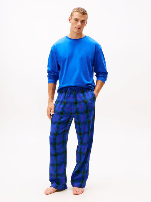 Tommy Hilfiger – Th Original – Geschenkbox mit Pyjama aus Flanell in Blau und Hausschuhen