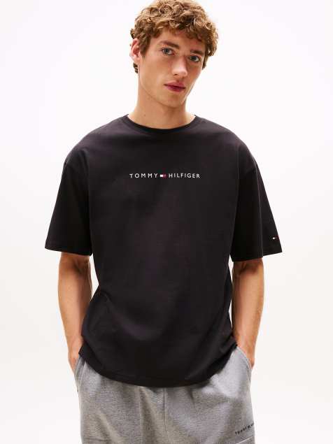 Tommy Hilfiger Th original logo lounge t-shirt in black - view 1