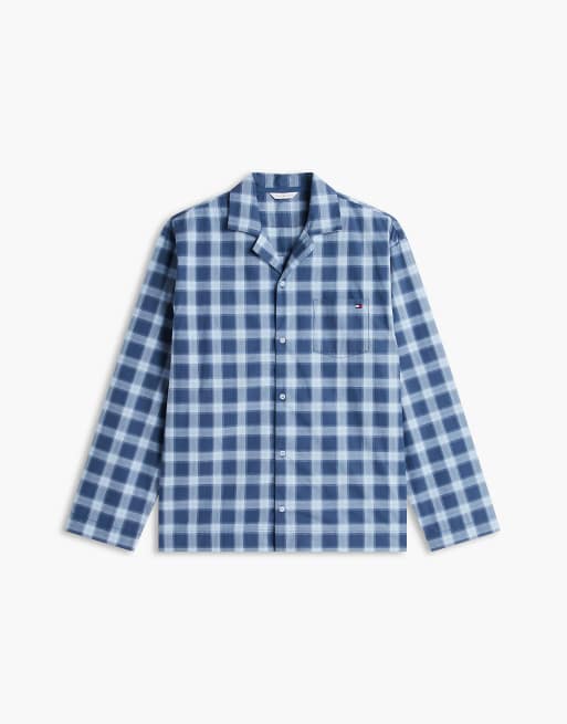 Tommy Hilfiger Th Original Print gewebtes Pyjama-Set in Chambray Blue Shadow Check, 5 von 6