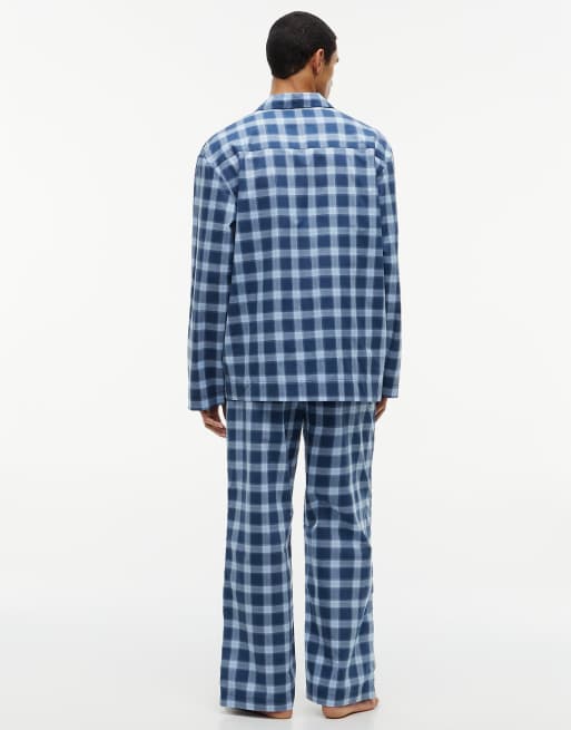 Tommy Hilfiger Th original print woven pyjama set in chambray blue shadow check, 4 of 6