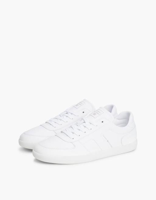 Tommy Hilfiger Th tribeca baskets en cuir à logo métallisé blanches, 2 de 7