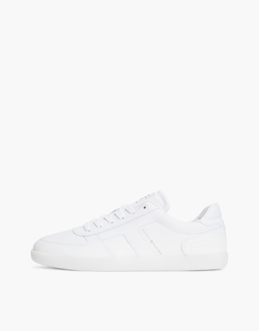 Tommy Hilfiger Th tribeca baskets en cuir à logo métallisé blanches, 7 de 7