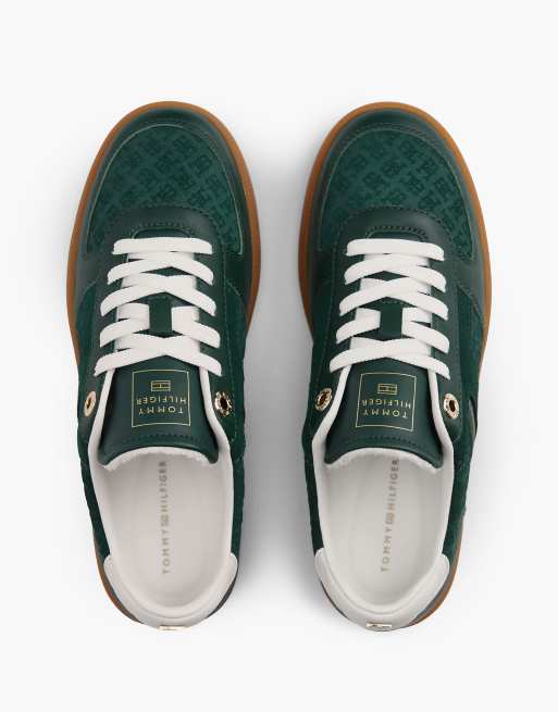 Tommy Hilfiger TH Tribeca baskets en cuir à monogramme embossé, hunter, 3 de 7