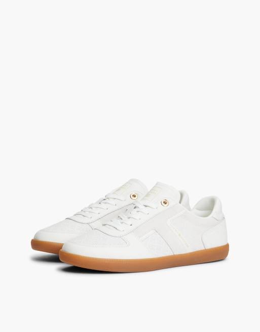 Tommy Hilfiger TH Tribeca baskets en cuir à monogramme en relief, écru, 2 de 7