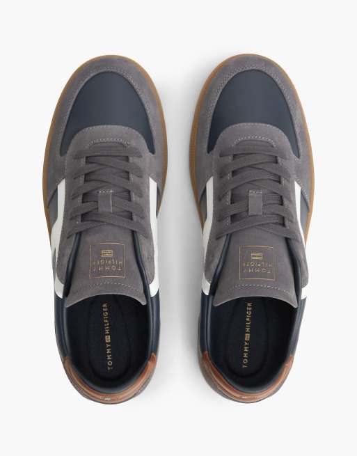 Tommy Hilfiger Th tribeca Sneaker aus Leder mit Materialmix in Marineblau, 3 von 7