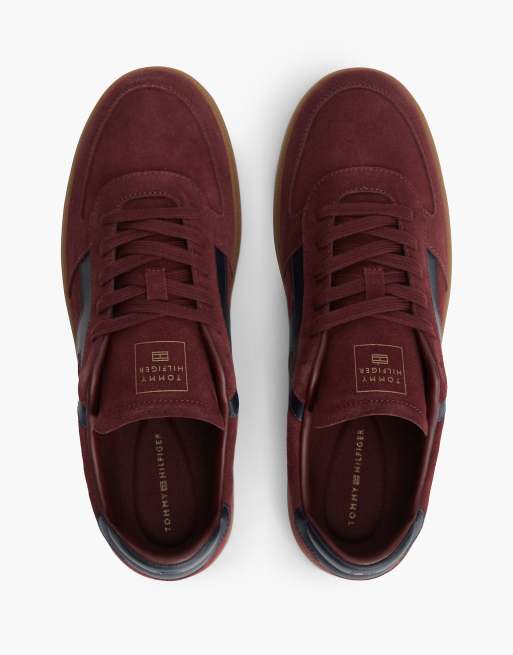 Tommy Hilfiger Th tribeca Sneaker aus Wildleder mit Materialmix in Oxblood, 3 von 7