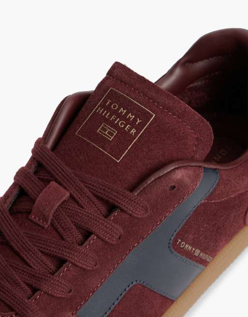 Tommy Hilfiger Th tribeca Sneaker aus Wildleder mit Materialmix in Oxblood, 6 von 7