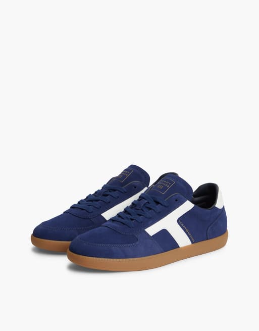 Tommy Hilfiger Th tribeca suede mixed texture trainers in preppy navy, 2 of 7