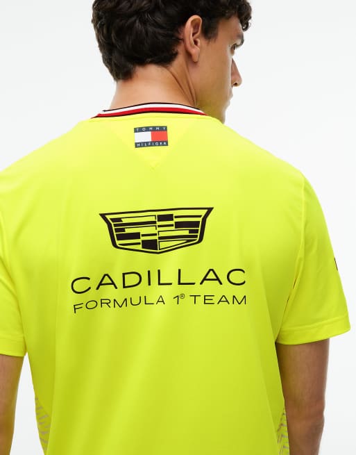 Tommy Hilfiger Th x cadillac formula 1® team chevron t-shirt in yellow, 5 of 7