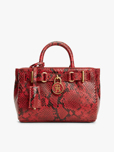 Tommy Hilfiger - The American Icon - Cabas en cuir à imprimé serpent - Rouge - view 1