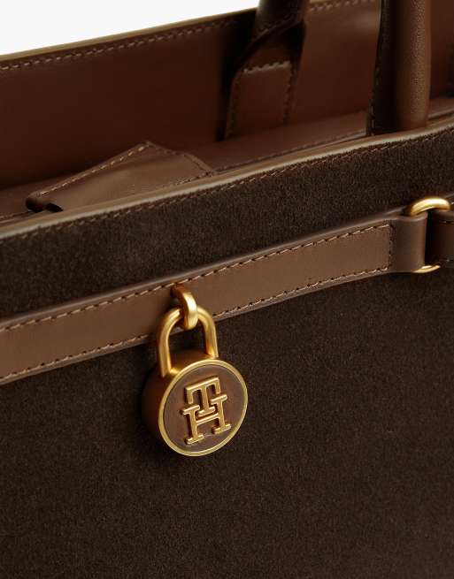 Tommy Hilfiger - The American Icon - Cabas en daim - Marron foncé, 4 de 5