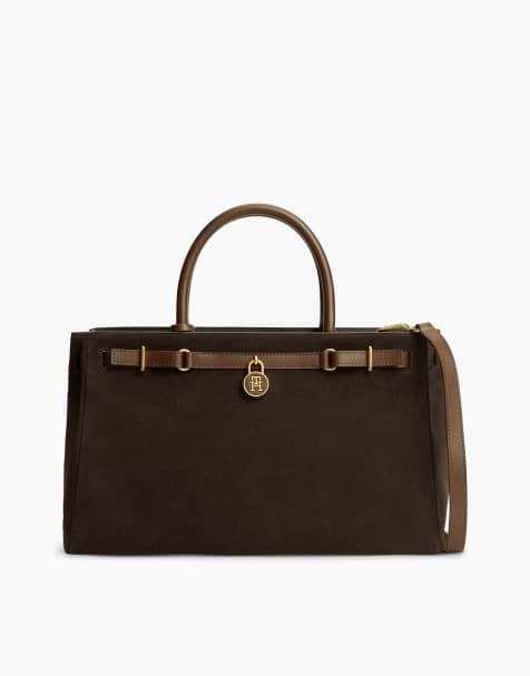Tommy Hilfiger The american icon Wildleder-Shopper in Dunkelbraun - view 1