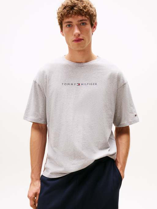 Tommy Hilfiger – The Original – Lounge-T-Shirt in Grau mit Logo