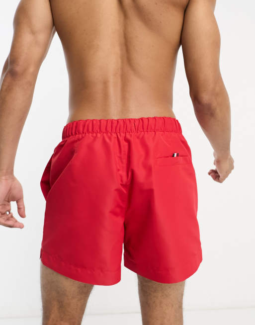 Tommy Hilfiger the original medium drawstring swim shorts in primary red, 3 of 4
