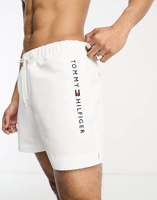 Tommy Hilfiger the original medium drawstring swim shorts in white | ASOS