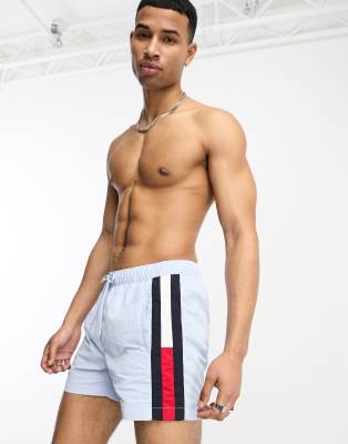 Tommy Hilfiger the side flag medium drawstring swim shorts in breezy blue - Click1Get2 On Sale