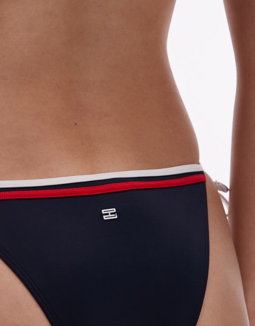 Tommy Hilfiger tie side bikini bottom in navy , 3 of 4