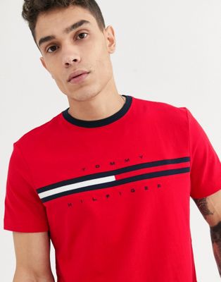 Tommy Hilfiger tino t-shirt in red | ASOS